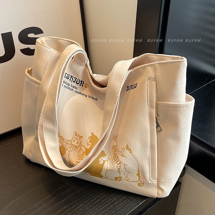 Large Capacity Canvas Tote Bag Women 2024 New Shoulder Bag Summer Fashion Commuter Bag - Image 2