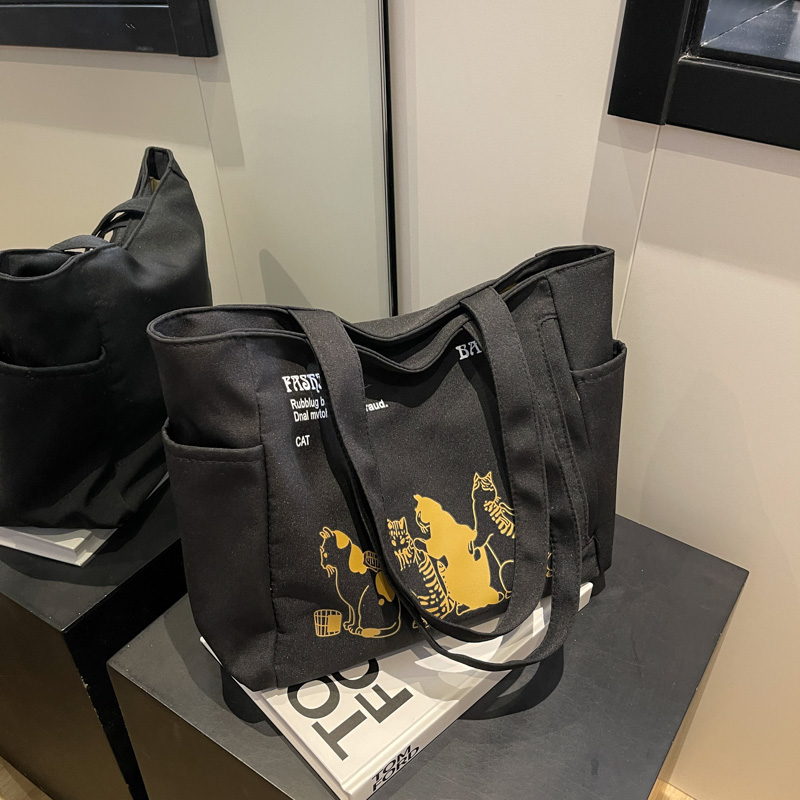 Large Capacity Canvas Tote Bag Women 2024 New Shoulder Bag Summer Fashion Commuter Bag - Image 5
