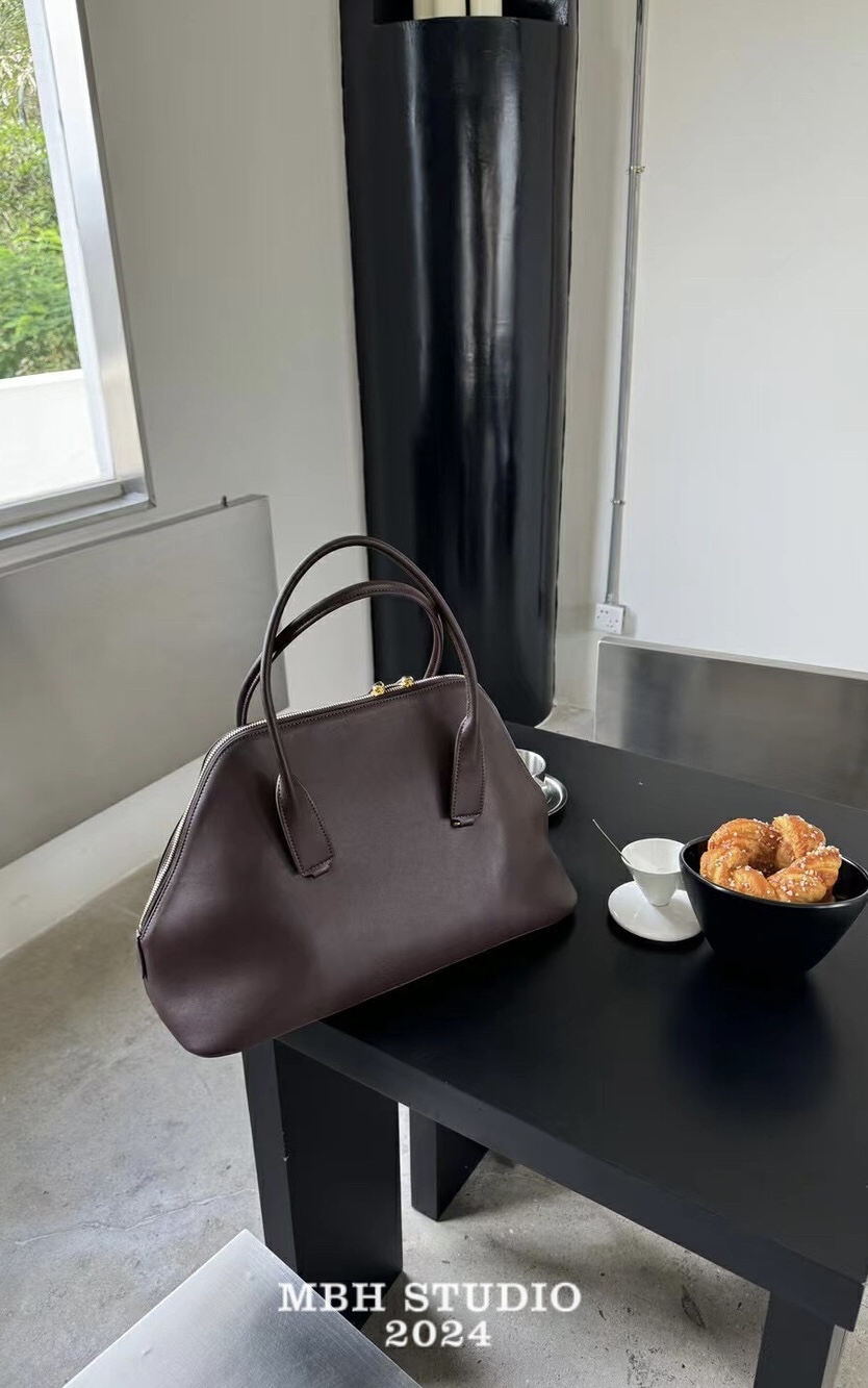MBH Top-Grain Leather Shell Bag Elegant Commute Tote Handbag - Image 4