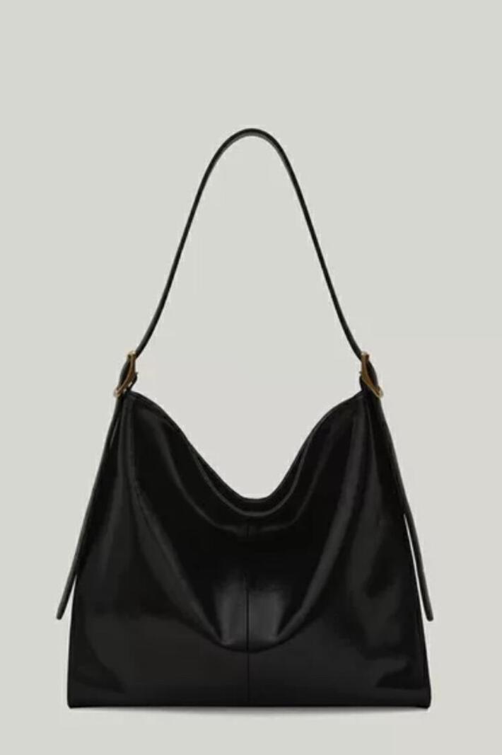 MBH Top Grain Leather Minimalist Large Capacity Tote Shoulder Bag with Strap - Image 4