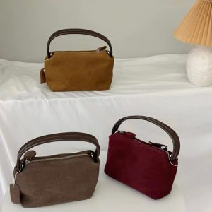 MBH Vintage Matte Leather Bento Bag Shoulder Crossbody Handbag with Strap