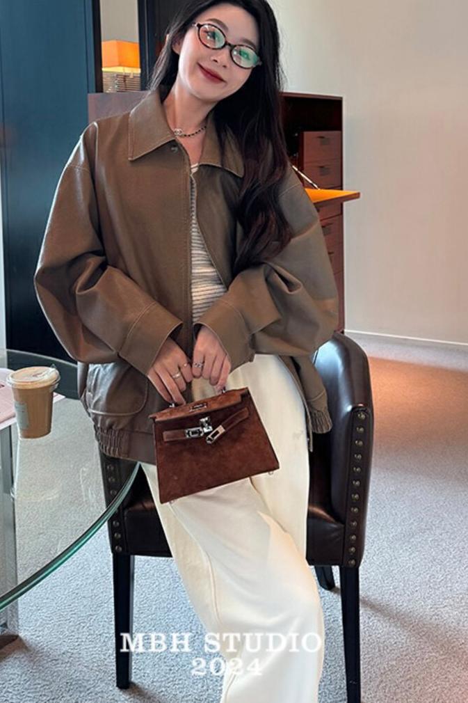 MBH Vintage Suede Second Generation Kelly Bag Mini Handbag Crossbody with Shoulder Strap - Image 5