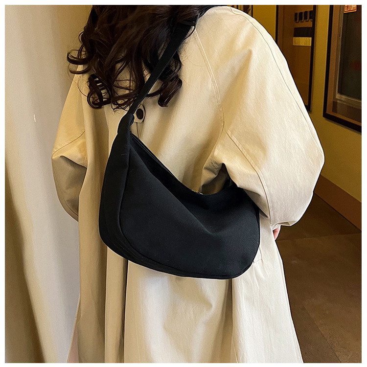 2024 New Solid Color Premium Canvas Shoulder Crossbody Women's Small Bag - Image 3