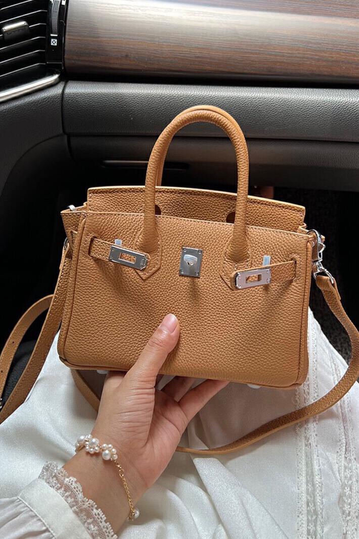 MBH Candy Color Top Layer Cowhide Mini Platinum Bag Shoulder Crossbody with Strap - Image 5
