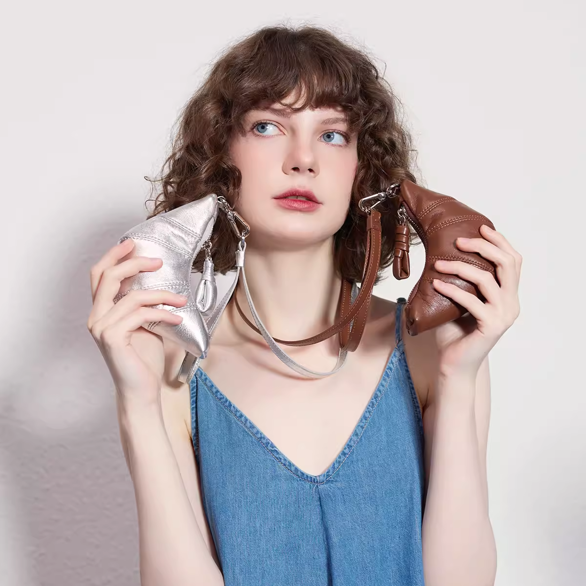 2025 Spring Summer Mini Croissant Coin Purse with Strap French Style - Image 3