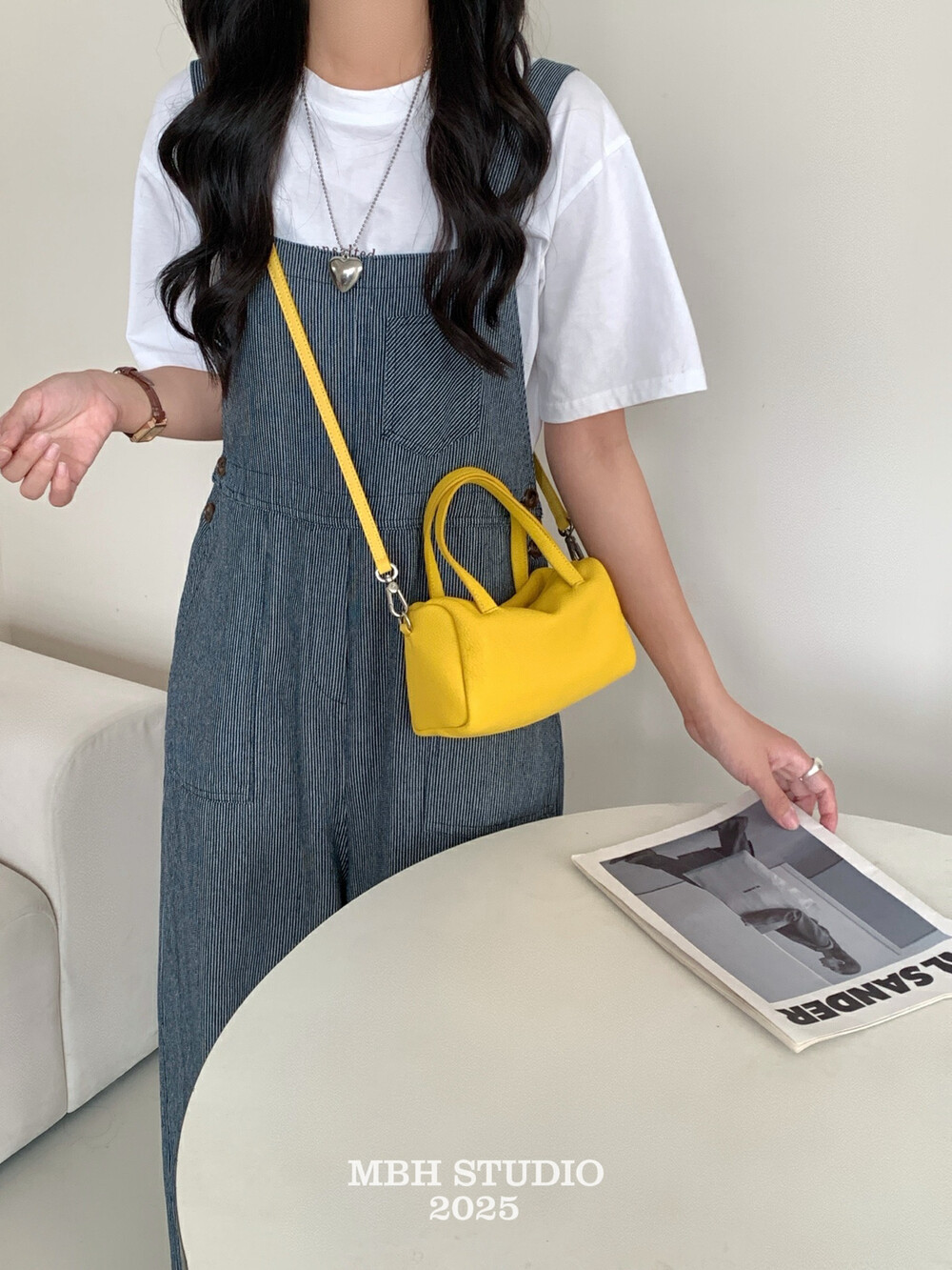 Top Layer Sheepskin Minimalist Toast Bag Premium Soft Leather Boston Bowling Crossbody Handbag with Shoulder Strap - Image 3