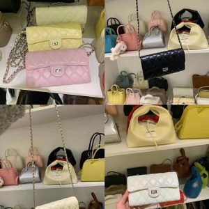 MBH Lambskin Quilted Wallet Card Holder Crossbody Bag with Box