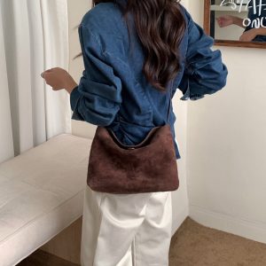 MBH Top Grain Matte Leather Small Design Lock Lunch Box Bag Genuine Leather Large Capacity Hobo Shoulder Bag