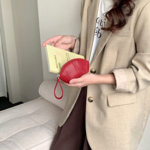 MBH Mini Coin Purse Vegetable-Tanned Leather Earphone Bag Clutch Key Pouch